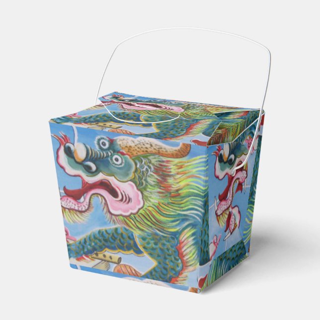 Chinese Foo Dog / Lion Guardian Mural Favor Boxes (Front Side)