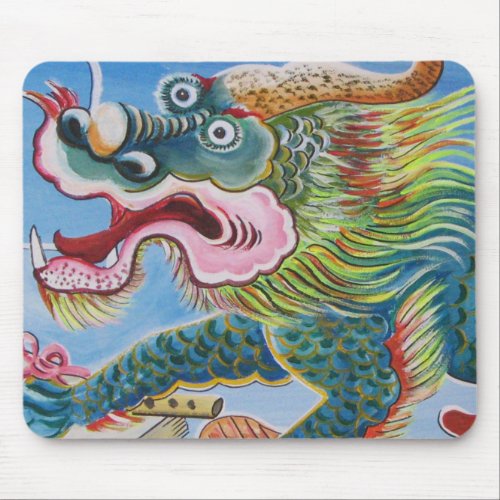 Chinese Foo Dog  Lion Guardian Mural Mouse Pad