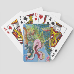 Chinese Foo Dog / Lion Guardian Mural Poker Cards