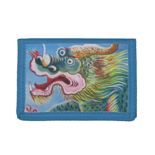 Chinese Foo Dog / Lion Guardian Mural Tri-fold Wallet