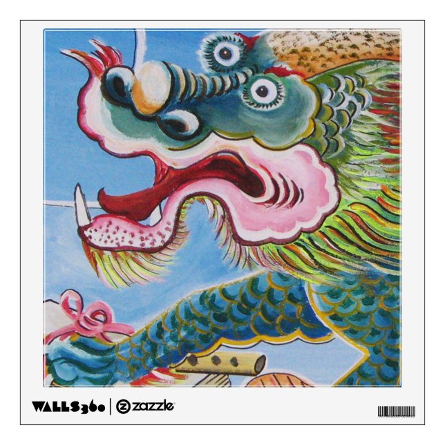 Chinese Foo Dog / Lion Guardian Mural Wall Decal (Front)