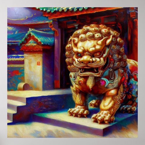 Chinese Foo Lion 8  Poster