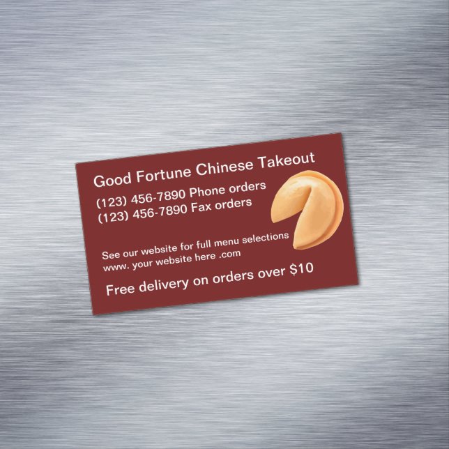 Chinese Food Asian Cuisine Takeout Business Card Magnet (In Situ)
