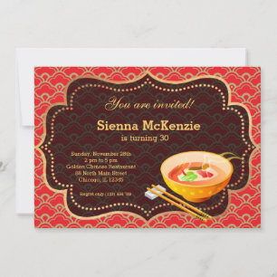 Chinese food Birthday party Invitation