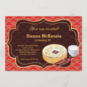 Chinese food Birthday party Invitation