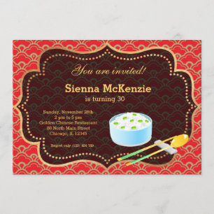 Chinese food Birthday party Invitation