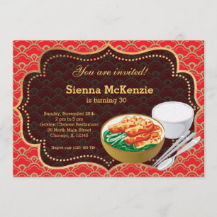 Chinese food Birthday party Invitation