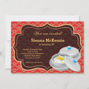 Chinese food Birthday party Invitation