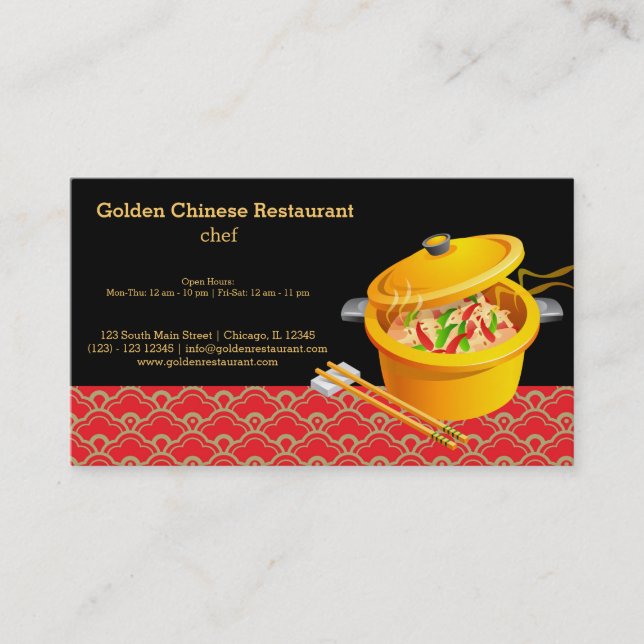 Chinese food business card (Front)
