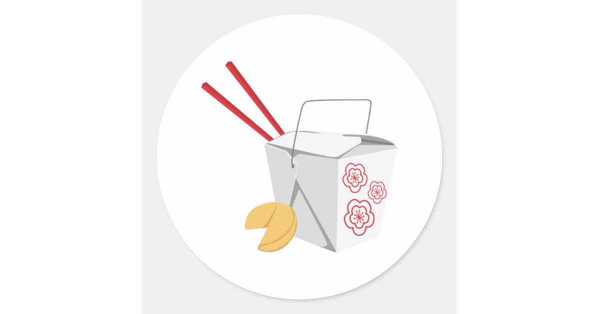 Chinese Food Container Classic Round Sticker Zazzle