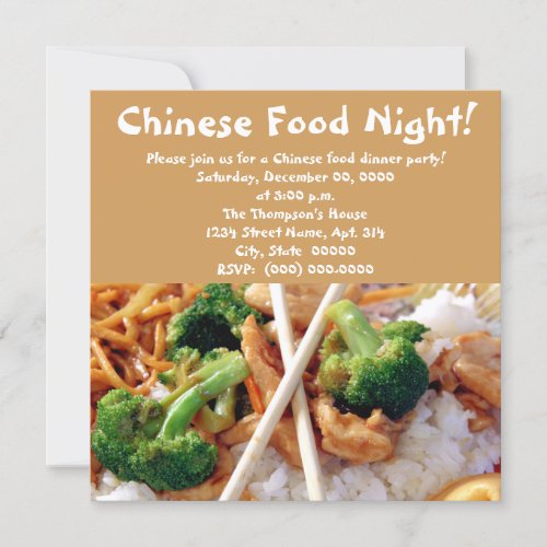 Chinese Food Dinner Party Invitations