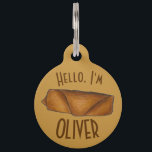Chinese Food Egg Roll Restaurant Eggroll Foodie Pet Tag<br><div class="desc">Pet tag design features an original illustration of a classic Chinese takeout food eggroll. Just personalize with the name of your dog or cat. Lots of coordinating pet products are also available from this shop! Don't see exactly what you're looking for? Contact Rebecca to have a product customized just for...</div>