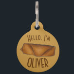 Chinese Food Egg Roll Restaurant Eggroll Foodie Pet Tag<br><div class="desc">Pet tag design features an original illustration of a classic Chinese takeout food eggroll. Just personalize with the name of your dog or cat. Lots of coordinating pet products are also available from this shop! Don't see exactly what you're looking for? Contact Rebecca to have a product customized just for...</div>