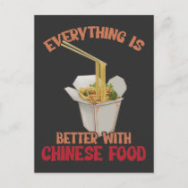 Chinese Food Expert Asian eating Noodles Foodie Postcard