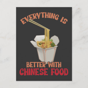 Chinese Food Expert Asian eating Noodles Foodie Postcard