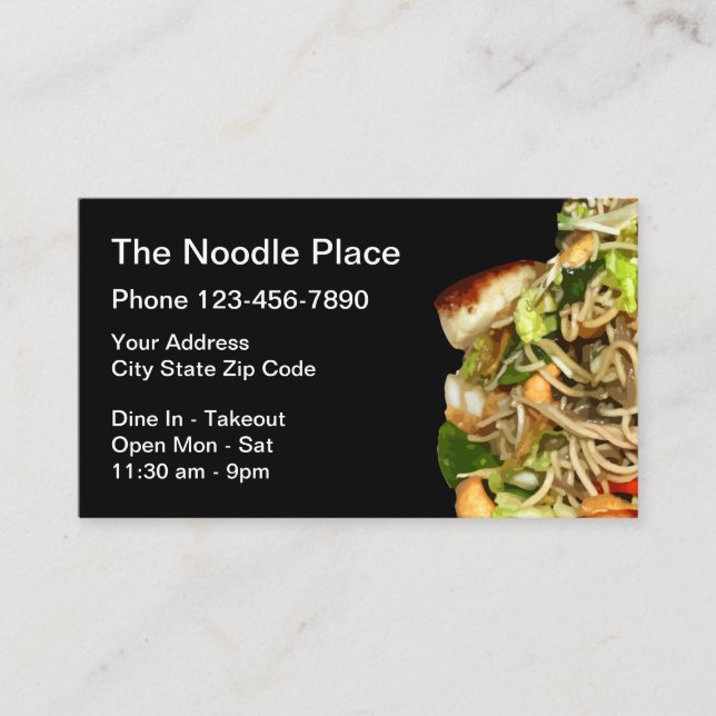 Chinese Food Restaurant Business Card (Front)
