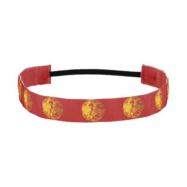 Chinese G Papercut Rooster Year 2017 Red Headband (Front)