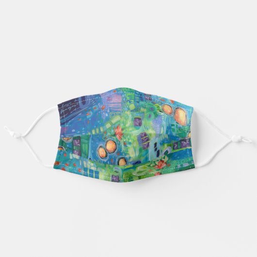"Chinese Gardens" Adult Cloth Face Mask (Front, Unfolded)