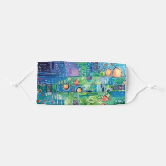 "Chinese Gardens" Adult Cloth Face Mask (Front, Folded)