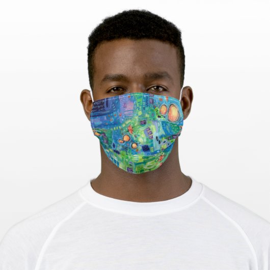 "Chinese Gardens" Adult Cloth Face Mask (Worn)