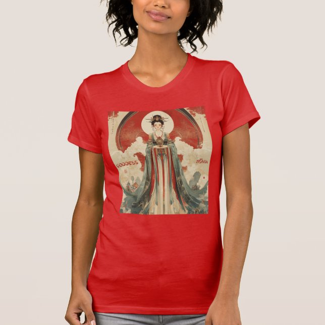 Chinese Goddess Nuwa Mythological Art T-Shirt (Front)