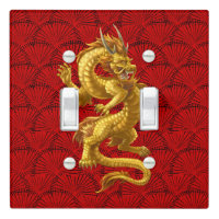 Chinese Gold Dragon Good Luck Light Switch