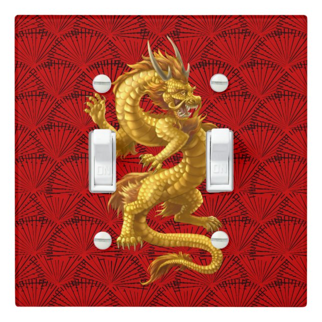 Chinese Gold Dragon Good Luck Light Switch (In Situ)