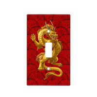 Chinese Gold Dragon Good Luck Light Switch