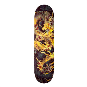 Chinese Gold Emperor Dragon Element Custom Pro Skateboard