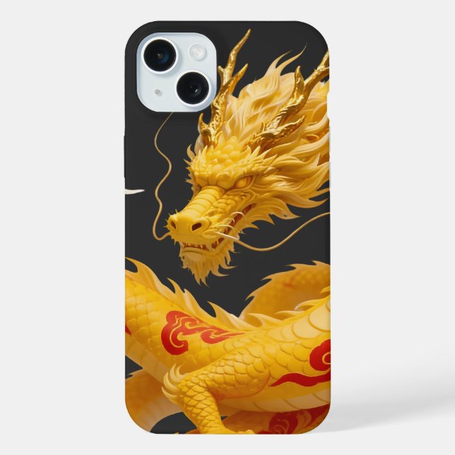 Chinese Gold Red Dragon Art Fantasy Design With Cl iPhone Case (Back)