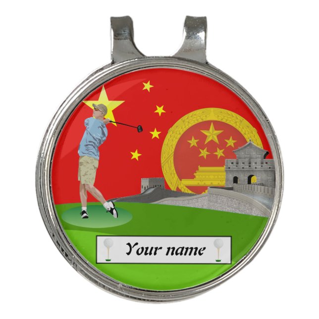 Chinese golfer golf hat clip (Front)