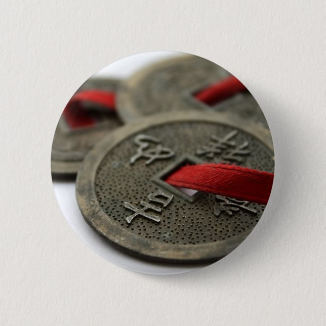 Chinese Good Luck Coins Button (Front)