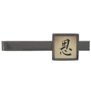 Chinese GRACE Symbol Asian Tie Bar Mens Jewelry