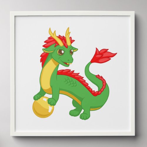 Chinese Green Dragon Peel And Stick Photo Tile