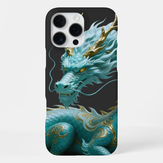 Chinese Green Gold Dragon Art Fantasy Design With  iPhone Case (Back)