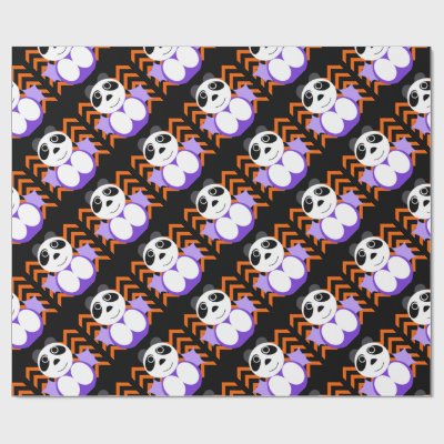 Chinese halloween panda wrapping paper