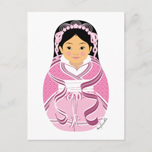 Chinese HanFu Matryoshka Postcard