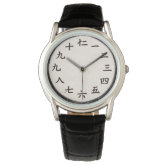 Chinese Numbers on Red Background Wristwatch | Zazzle