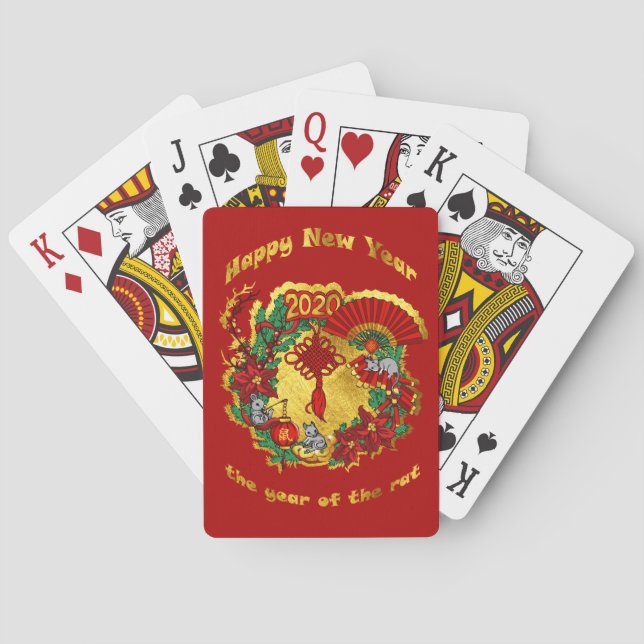 Chinese Happy New Year of The Rat Poker Cards (Back)