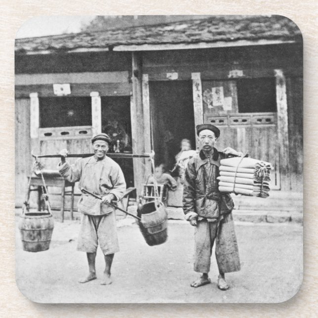 Chinese Hawkers, c.1870 (b/w photo) Drink Coaster (Front)