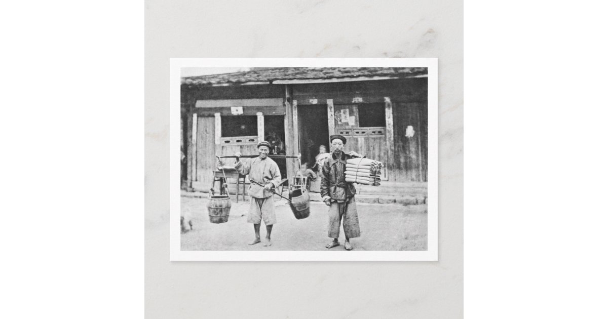 Chinese Hawkers, c.1870 (b/w photo) Postcard Zazzle