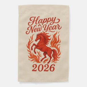 Chinese Horoscope 2026  Red Fire Horse Garden Flag