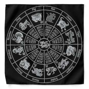 Chinese Horoscope Zodiac Wheel Bandana by kahmier at Zazzle