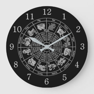Chinese Horoscope Zodiac Wheel Large Clock