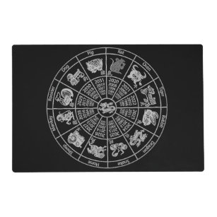 Chinese Horoscope Zodiac Wheel Placemat