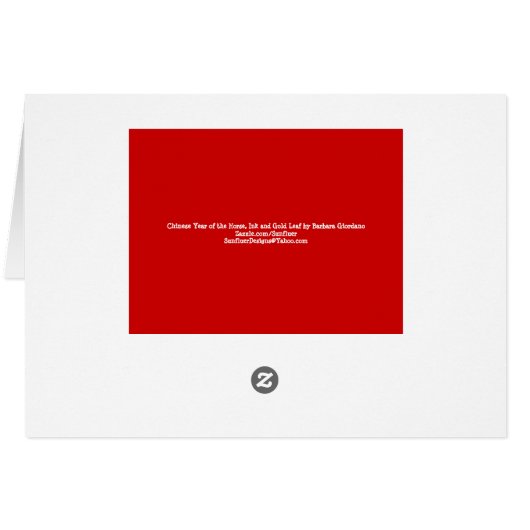 Chinese Horse Astrology Card (Back Horizontal)