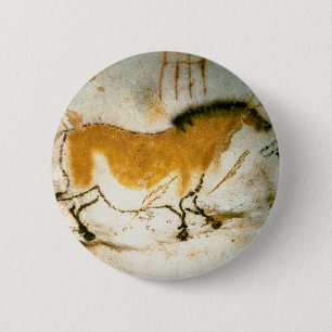 Chinese Horse,Lascaux Prehistoric Cave Paintings Button