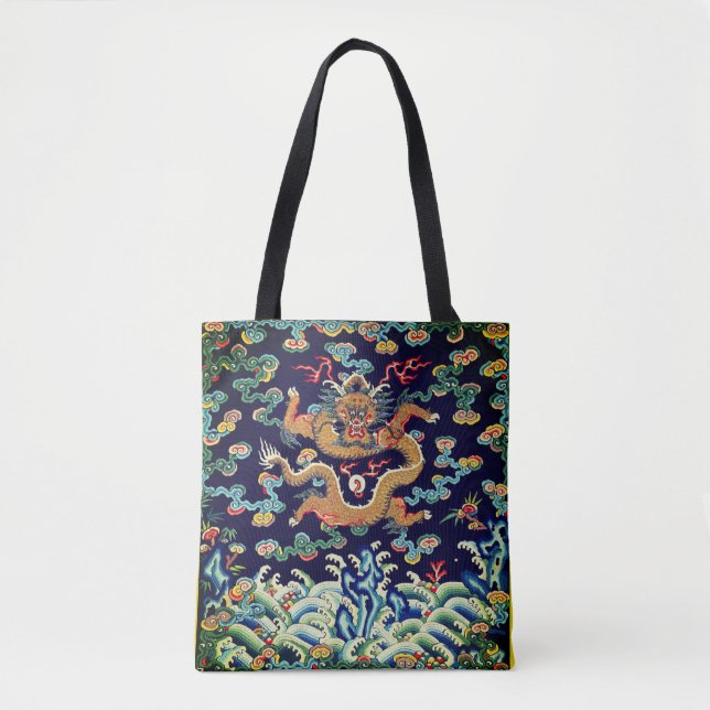 Chinese Imperial Dragon Mandarin Square Rank Badge Tote Bag (Front)