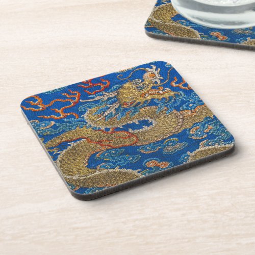 Chinese Imperial Golden Dragon Lunar New Year Beverage Coaster