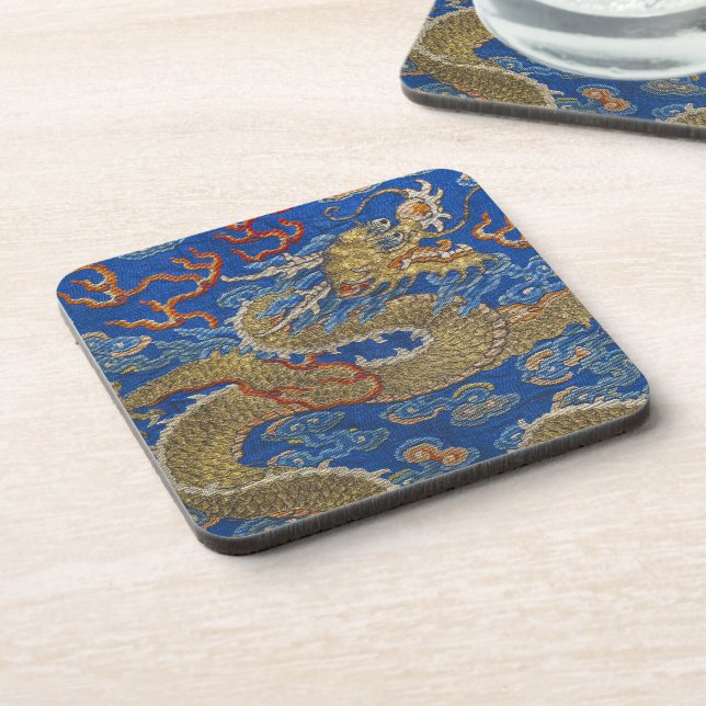 Chinese Imperial Golden Dragon Lunar New Year Beverage Coaster (Left Side)